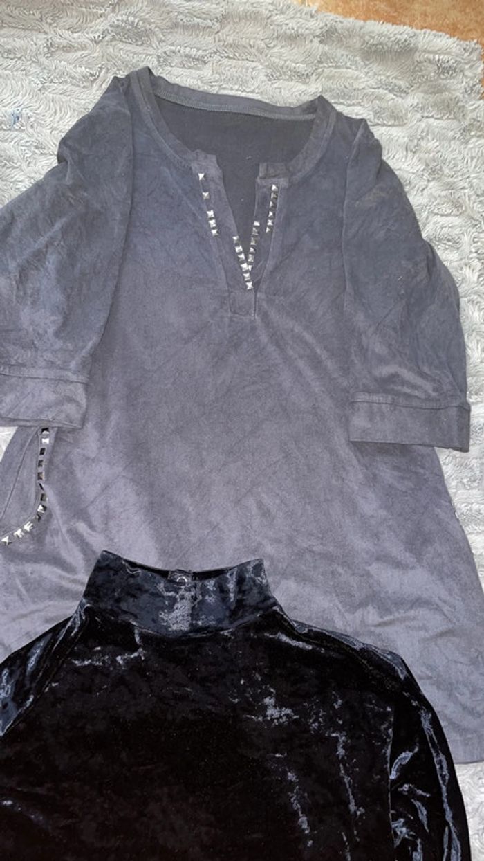 Lot de 4 haut manches longues en velours taille M - photo numéro 4