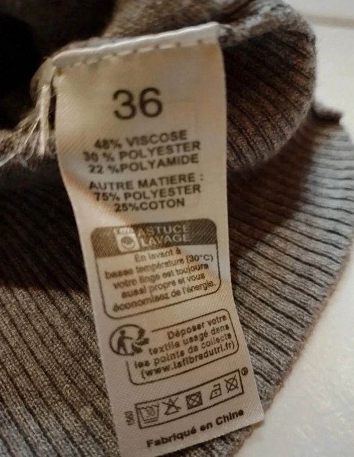 Pull femme col claudine gris - photo numéro 14