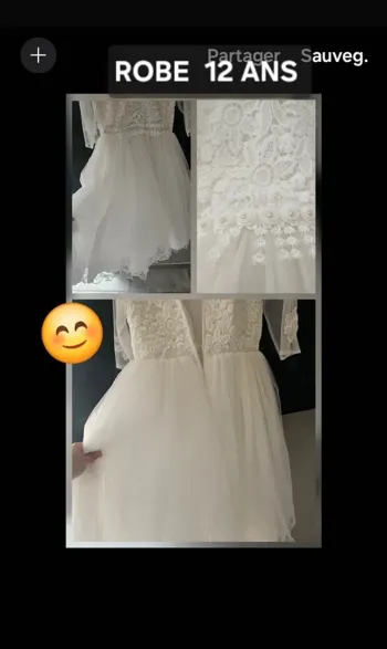 Robe blanche de cérémonie fille 12 ans ( parfait état)