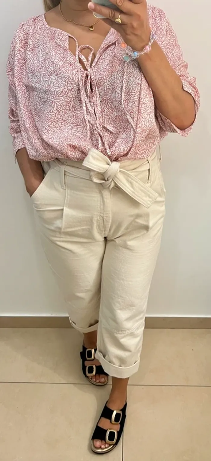 Blouse ample floral Des Petits Hauts  taille 38 et plus - photo numéro 3