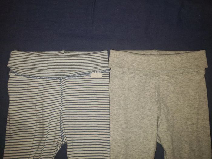 Lot de 2 pantalons 3 mois avec pieds - photo numéro 2