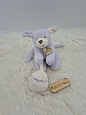 Doudou peluche chien violet Mon Premier Doudou Doudou et Compagnie 