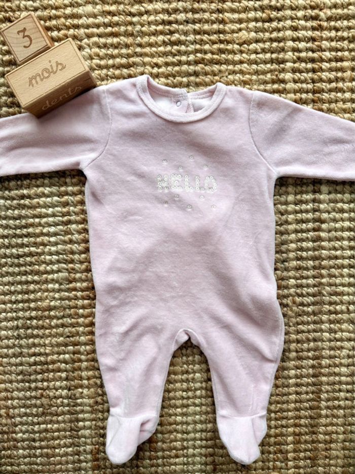 Pyjama velours Vertbaudet 3mois / 60cm