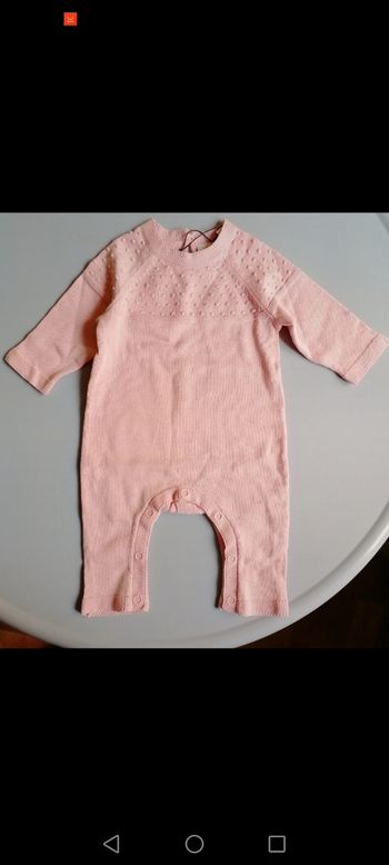 Barboteuse/combinaison neuve 100% coton bio bébé 1/3mois