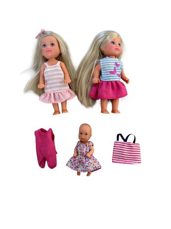 Poupées enfants et bébé avec vêtements