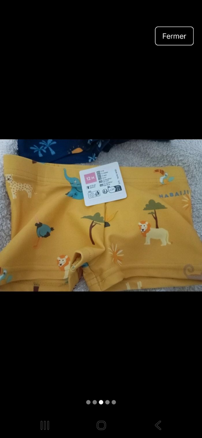 Lot 3 shorts de bain bébé 12mois - photo numéro 3