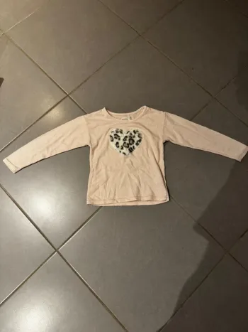 Pull / Sweat - Orchestra - Coeur / Aspect panthère à poils doux - Rose - 6 ans - Bon état