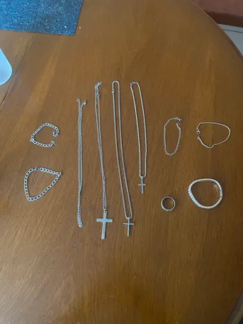 Lot bijoux argentés tendance – acier inoxydable NEUF