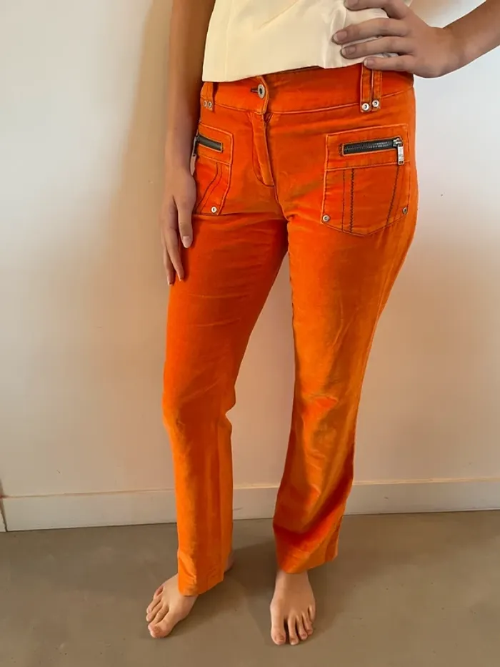 Pantalon façon velours Purification Garcia 38 orange