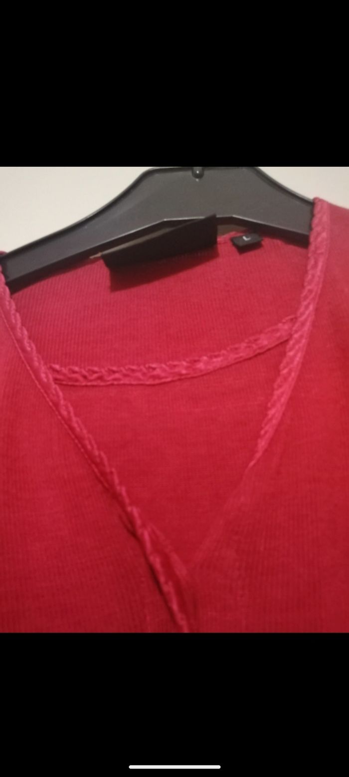 Beau gilet vintage Folia rouge  2 en 1 . Taille L - photo numéro 3