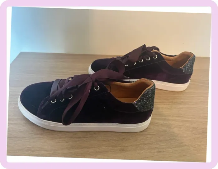 Baskets violettes effet velours à paillettes – Bons Baisers de Paname - Pointure 36 - photo numéro 6
