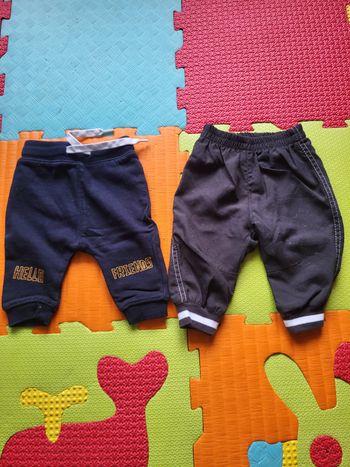 Lot 2 pantalons souples 3 mois - Marine & Noir.
