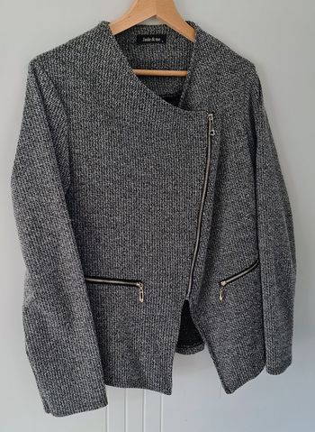 T. 40 (L) - Jolie veste blazer gris chiné – JADE & ME