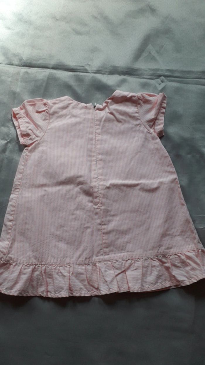 Robe d'été rayée rose et blanc/12 mois - photo numéro 4