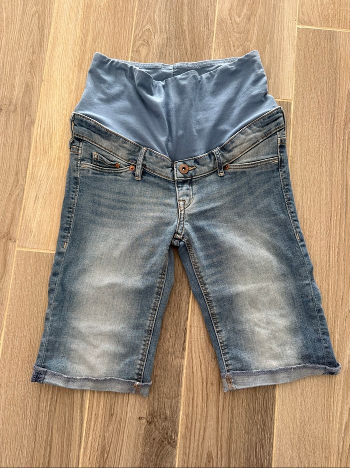 Joli short jeans femme grossesse maternité T36 H&M mama - photo numéro 5