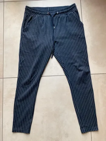 Pantalon à rayures marine blanc Closure london M