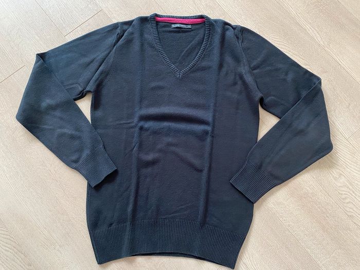 Pull col V noir Jules