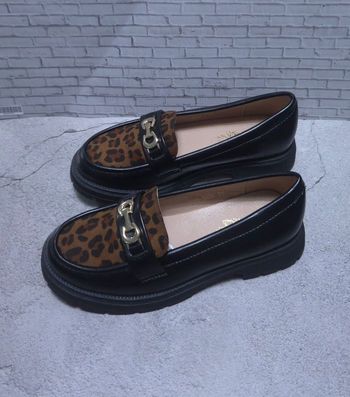 Mocassins Fille Léopard & Noir - Chic Boucle Dorée - Neufs Taille 31