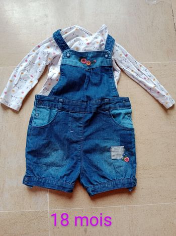 Lot T shirt salopette short chat 🐱