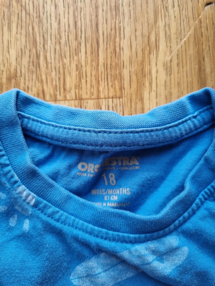 T-shirt bébé bleu - Motif surf - Orchestra 18 mois - photo numéro 3