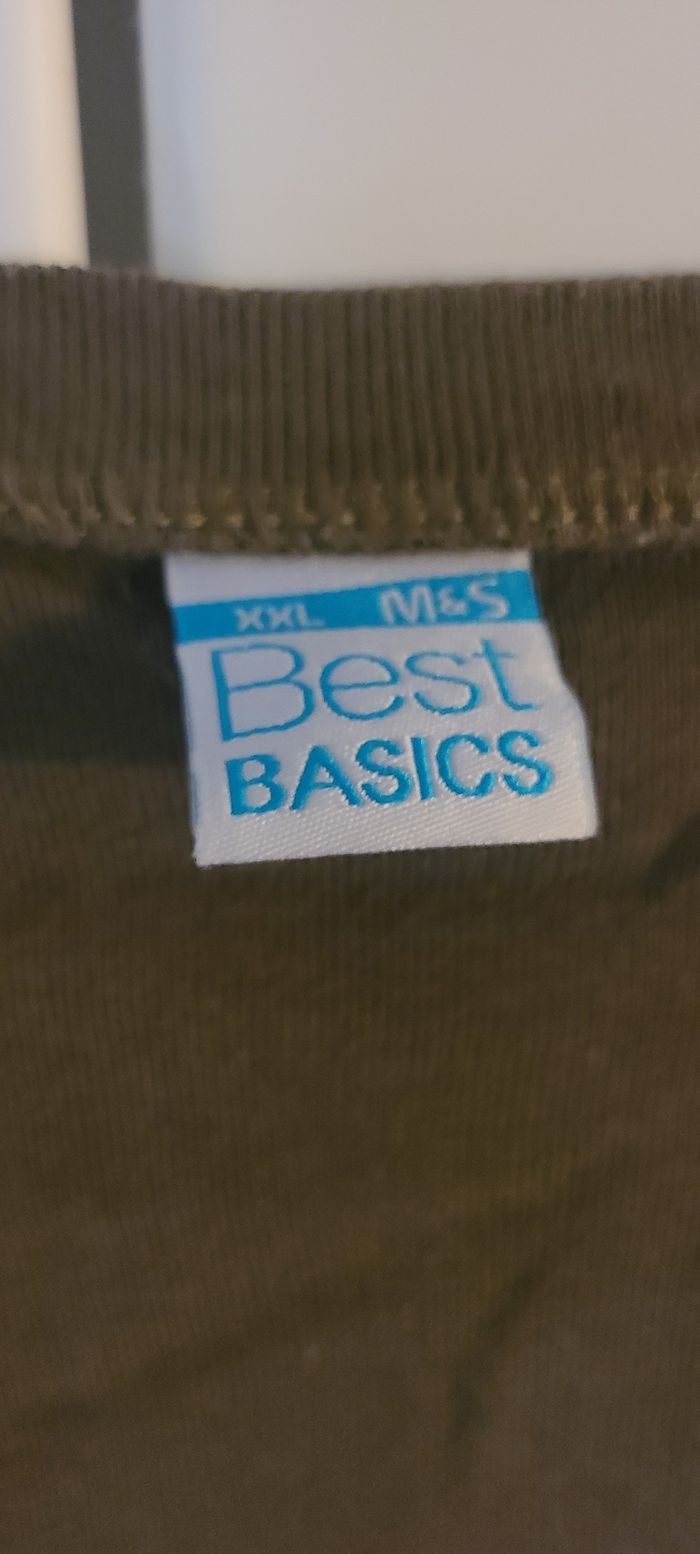 T-shirt basique à manches longues M&S best basics kaki xxl - photo numéro 4