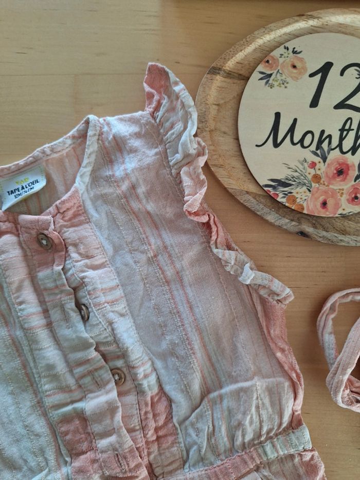 Combinaison pour fille taille 12mois marque tape à l'œil très bon état - photo numéro 4