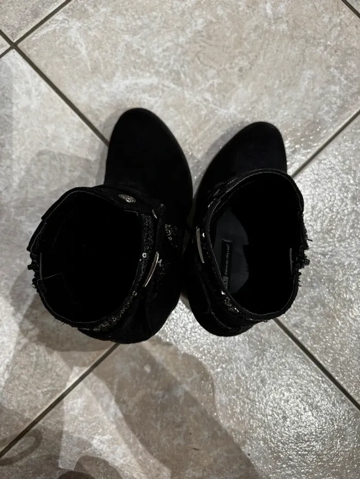 Bottine daim noires + sequins 37 - photo numéro 5