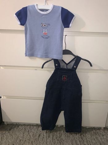 Salopette + tee-shirt (taille 12 mois)