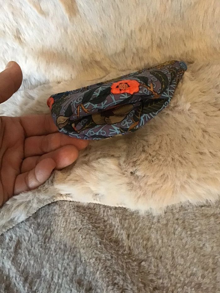 Beau porte monnaie en soie violet Noir Fox&Chave (0224) - photo numéro 3