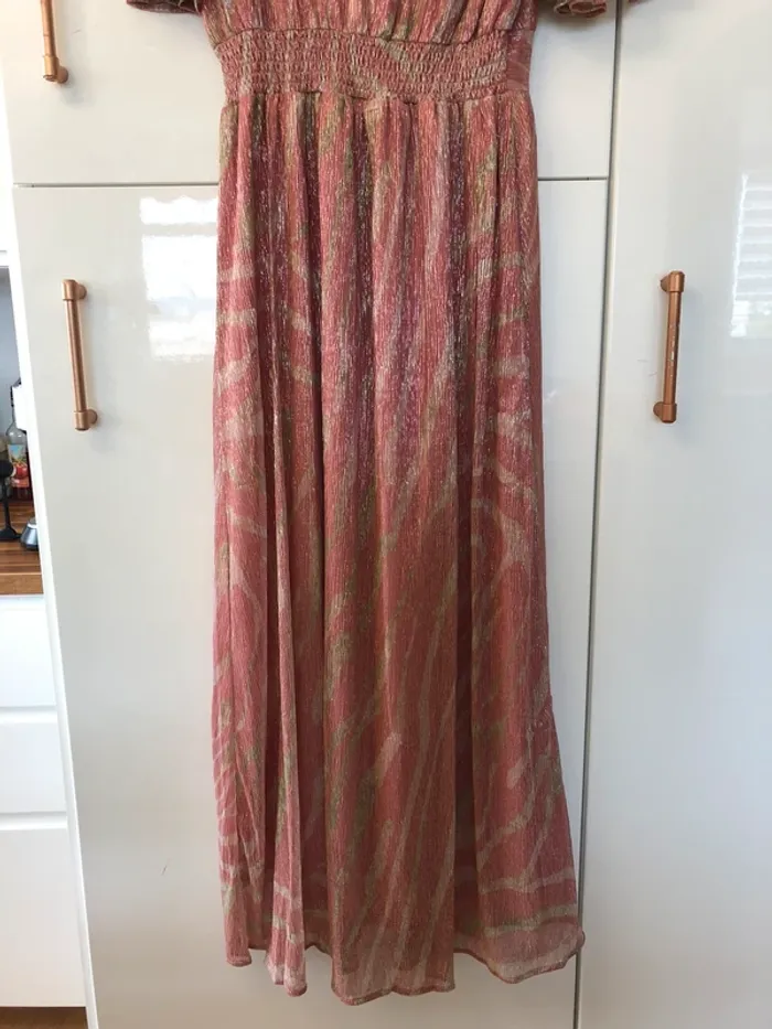 Robe longue d’été soirée rose élégante brillant - photo numéro 5