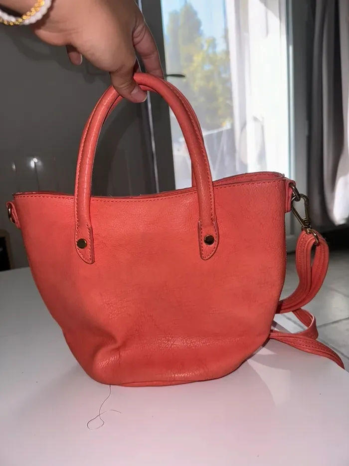 Sac à main rose/ corail - photo numéro 2