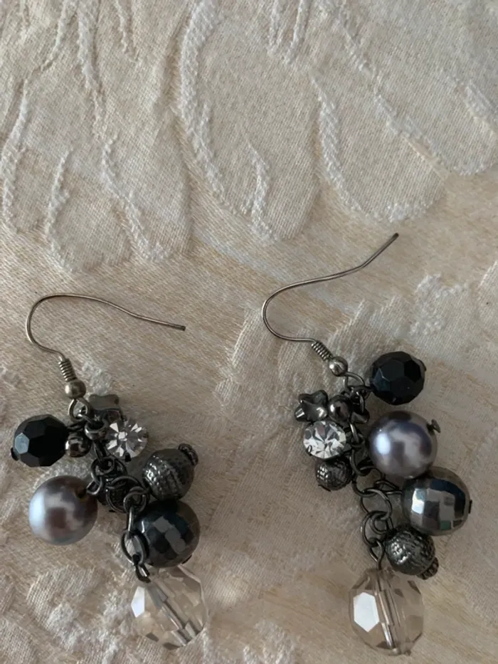 Boucles oreilles boule à facette étoile - photo numéro 2