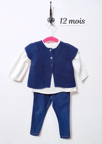 Ensemble bébé fille 3 pièces taille 12 mois 👑