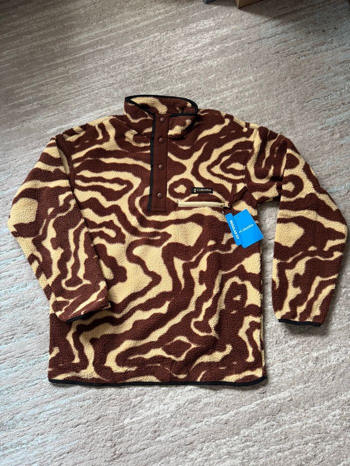 Sweat polaire Columbia Sherpa Helvetia II Printed Half Snap Fleece Placket Rust Green/Beige