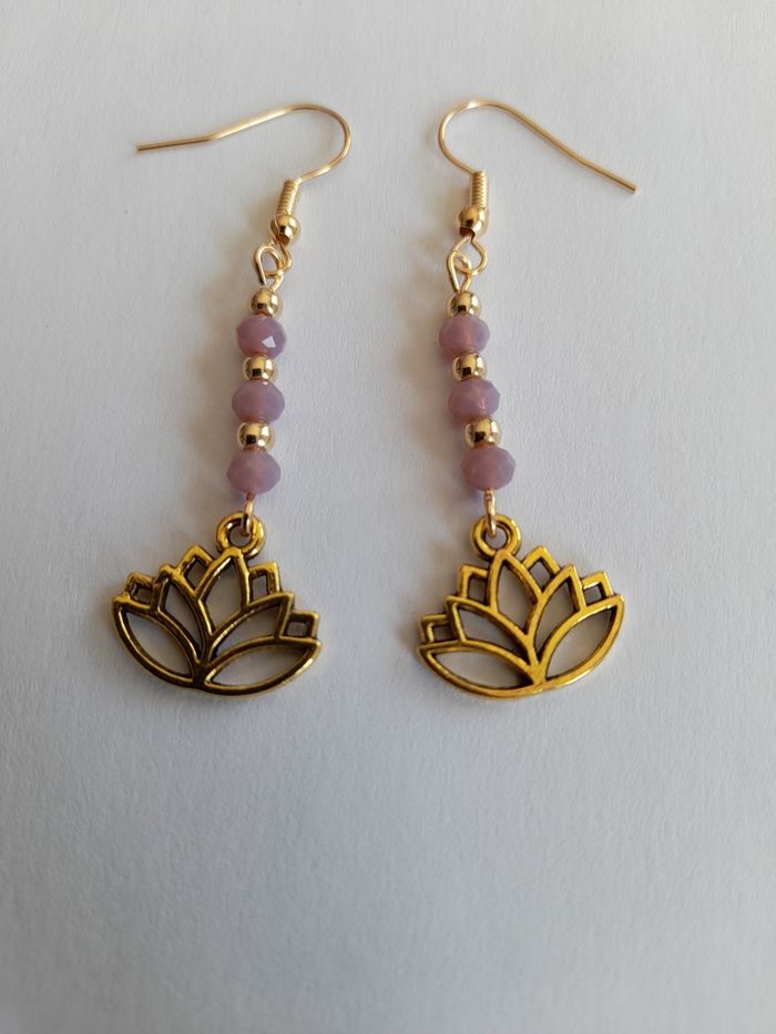 Boucles d'oreilles fleur de Lotus - photo numéro 4