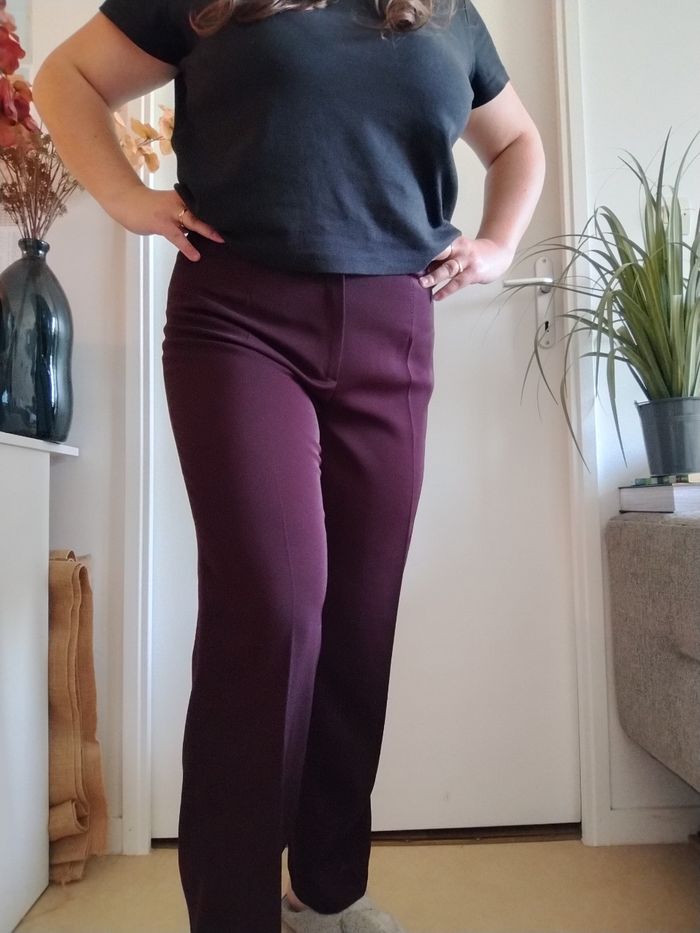 Pantalon tailleur prune