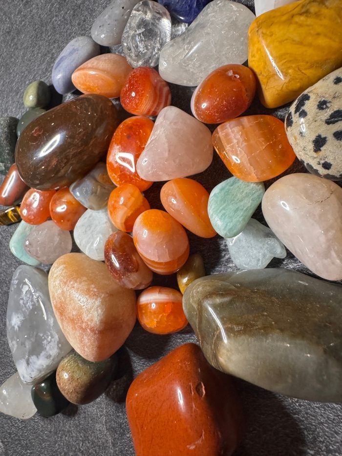 Lot pierres polies naturelles – mix tailles 462g - photo numéro 2