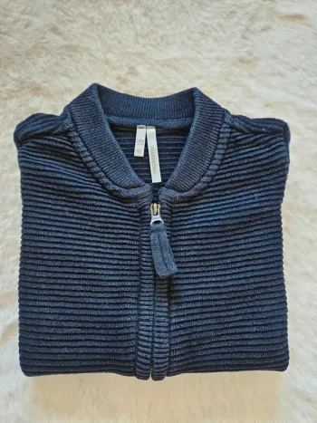 💙Gilet bleu bébé Orchestra 18 mois 81 cm coton zippé💙
