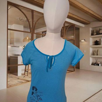 T-shirt Envie rayé bleu – Taille L/XL – Bon état