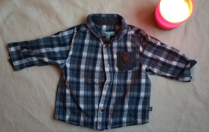 Chemise à carreaux bleu