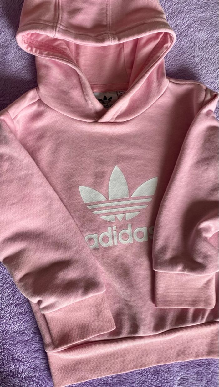 Ensemble Survêtement ADIDAS Original Bébé Rose Pâle 18-24 Mois - photo numéro 3