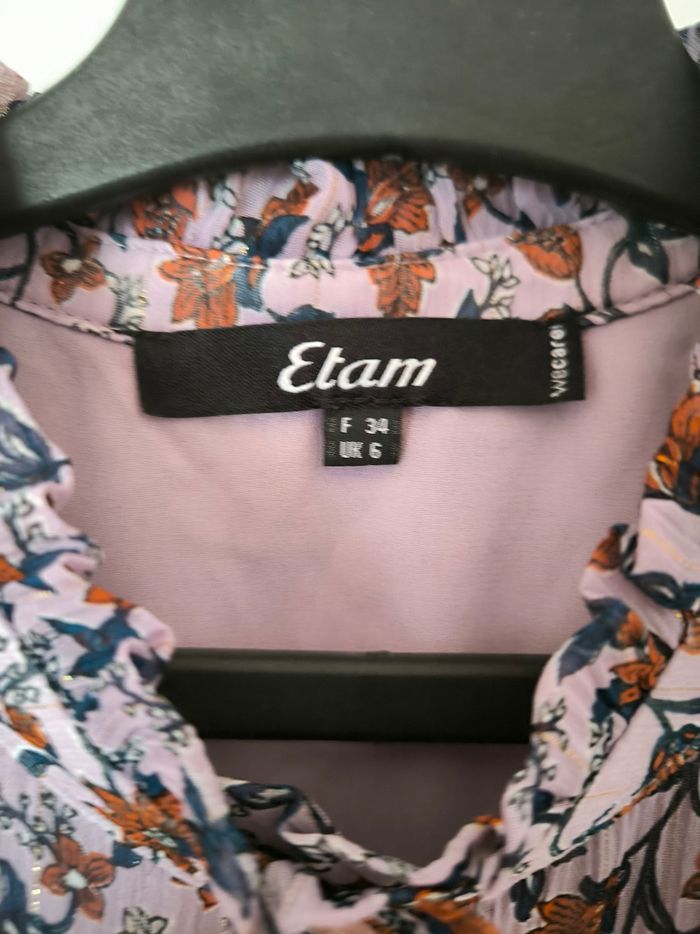 Robe Etam longue violette avec motif fleur taille 34 - photo numéro 5