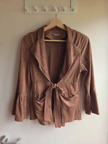 Gilet marron style suédine à clous - cherry design t2 (m)