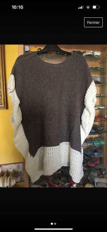 Poncho à manches taille unique
