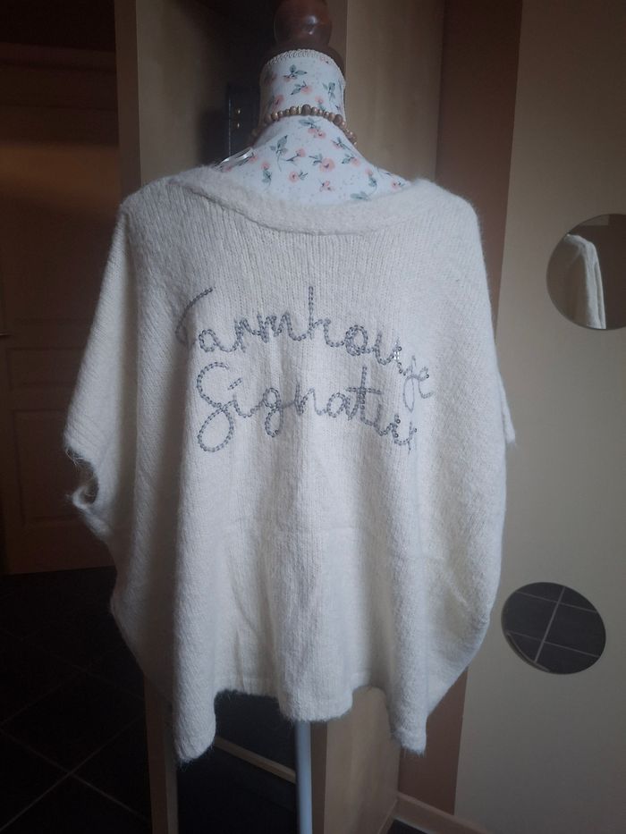 Gilet écru doux oversize neuf étiqueté - photo numéro 2