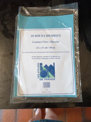 Pochette 10 sous chemises multicouleur