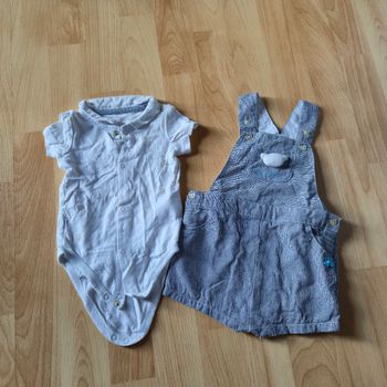 Salopette short + body 3 mois