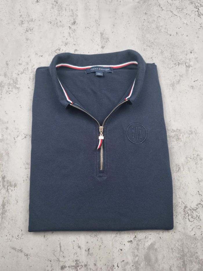 Débardeur polo zippé Tommy Hilfiger marine – Taille L Femme (mesures en photos) - photo numéro 2