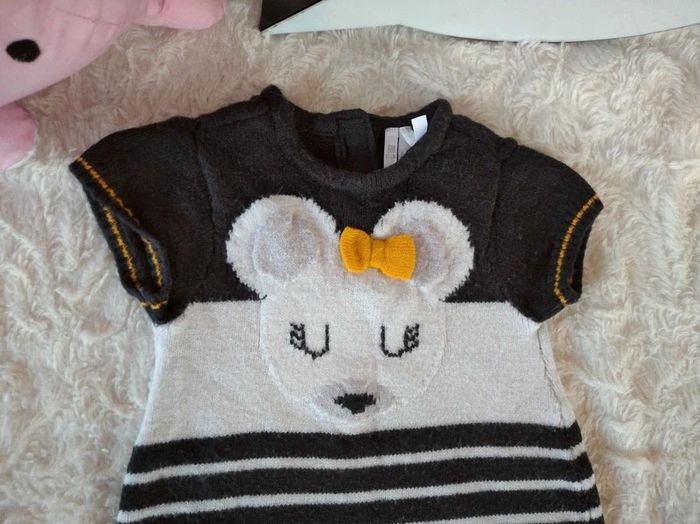 Robe pull Fille 6 mois Souris Orchestra Pomme Framboise - photo numéro 3