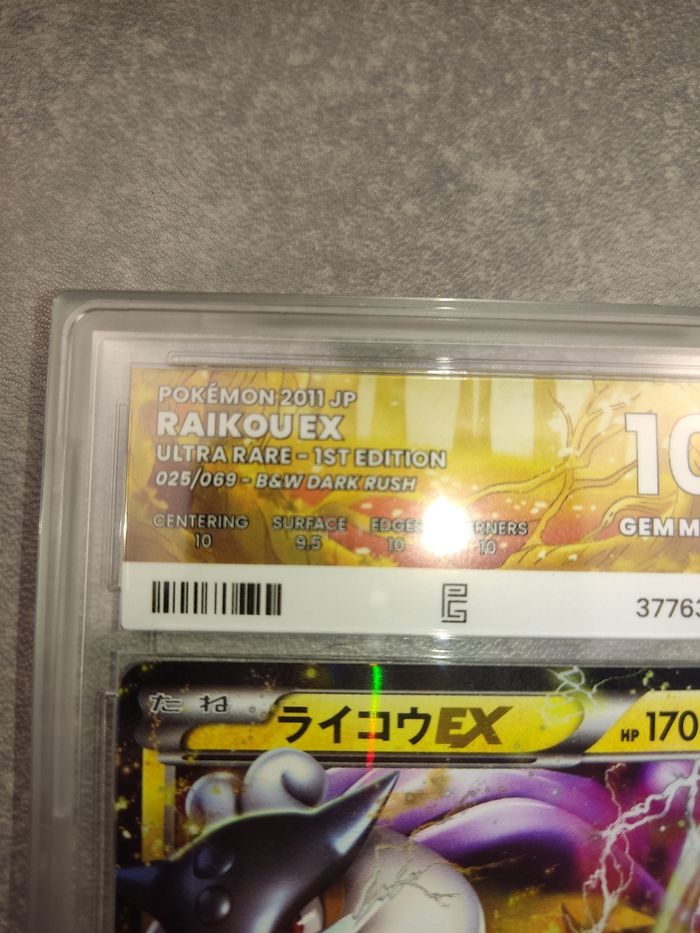 Carte pokémon raikou ex b&w dark rush pure grading 10 - photo numéro 2
